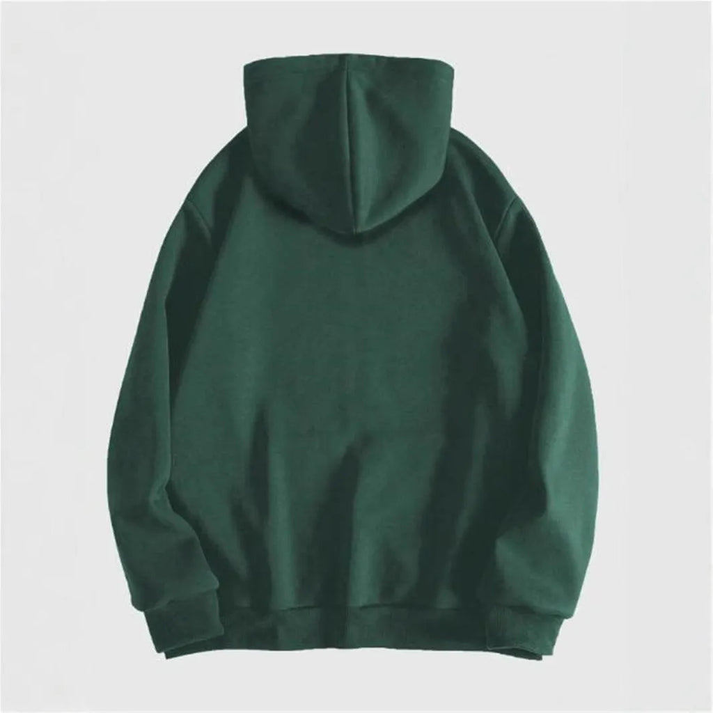Black men's hooded sweatshirt with a detailed skull pattern print on the front, featuring long sleeves.