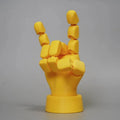Yellow movable joint hand ornament with articulated fingers for decorative posing