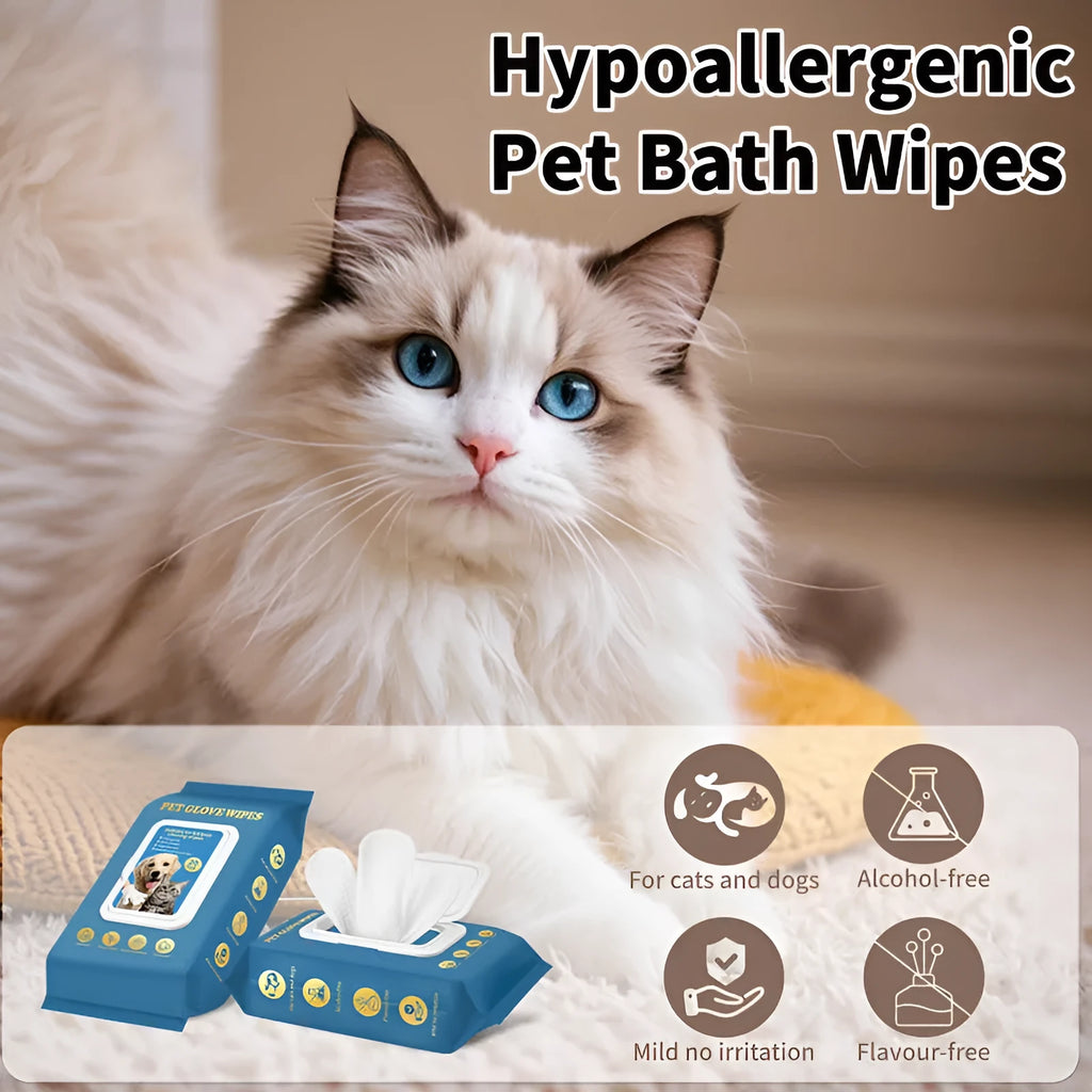 Pack of pet disposable gloves for cat bath and cleaning tasks