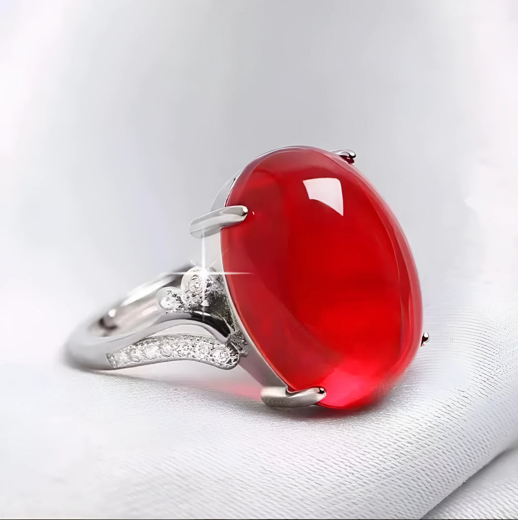 Adjustable natural sapphire ring with geometric ethnic pattern in alloy construction