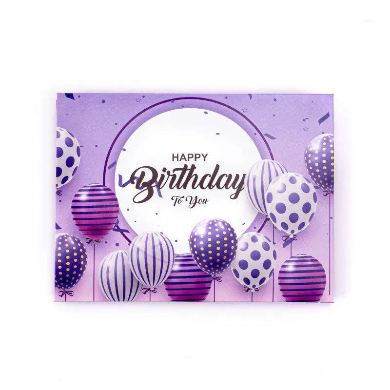 Hand-folded 3D greeting card with Chinese ink style design, showing dimensional paper construction.