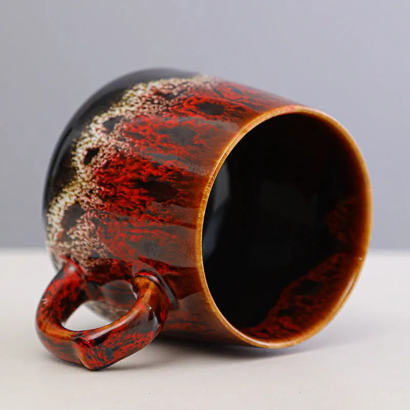 Large 400ml capacity coffee mug in mild luxury retro style with four colour options