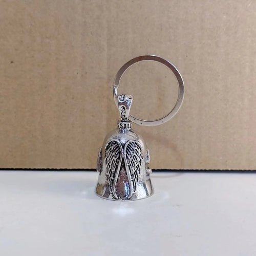Vintage white angel wing feather necklace and keychain made from electroplated alloy.