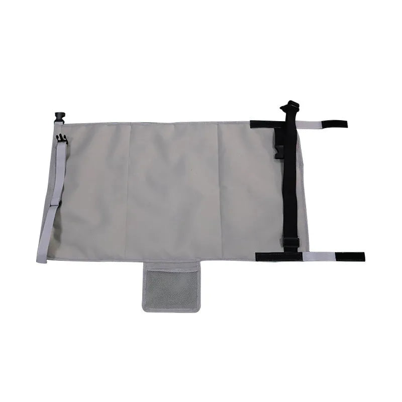 Portable children's aircraft pedal seat extender with detachable storage pocket in blue colour