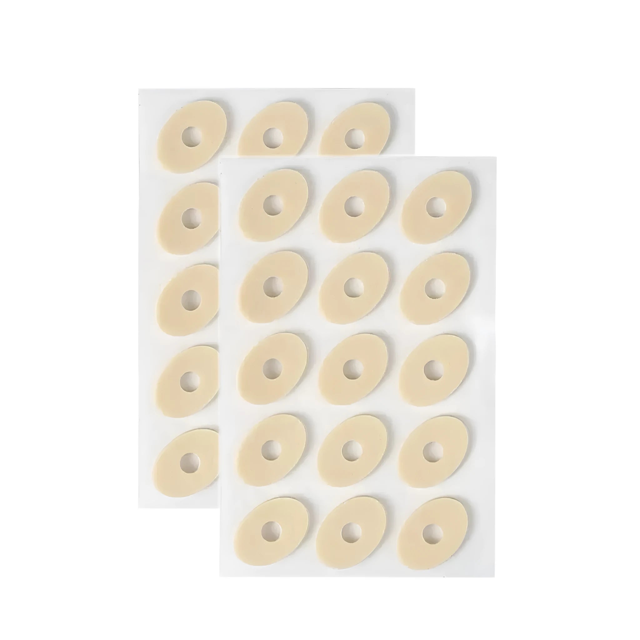 Assorted pack of women's heel corns protective toe pads showing circular, oval, and U-shaped PU adhesive pads.