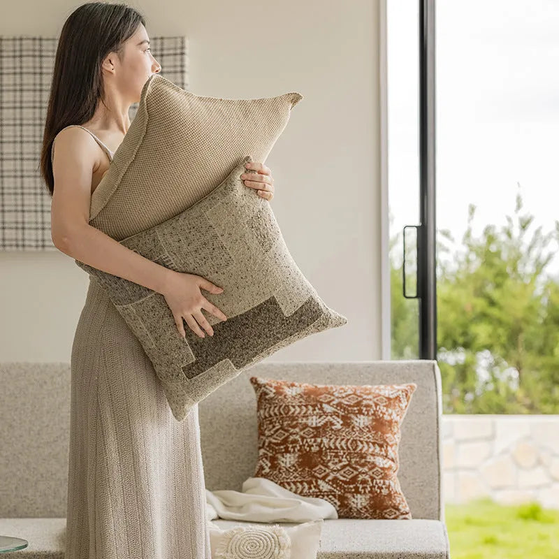 Solid colour cushion for sofa or bay window in 30x50cm and 45x45cm sizes with PP cotton filler