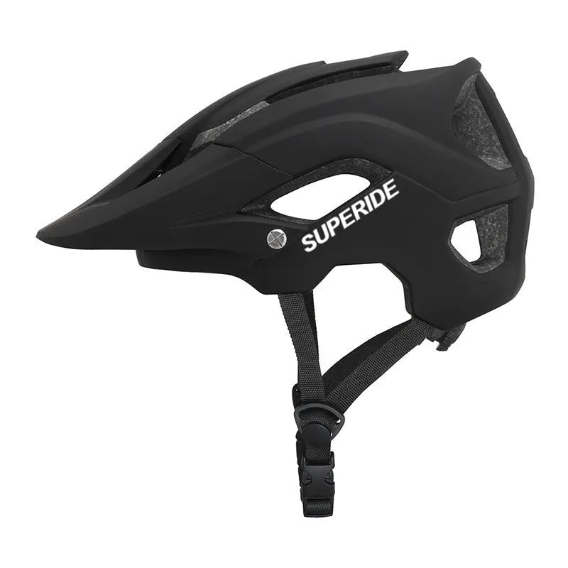 Ultra-light integrated PC adult mountain bike helmet in camouflage colour side view