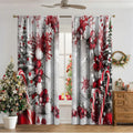 3D digitally printed Christmas curtain panel in a modern style, made from polyester fabric.
