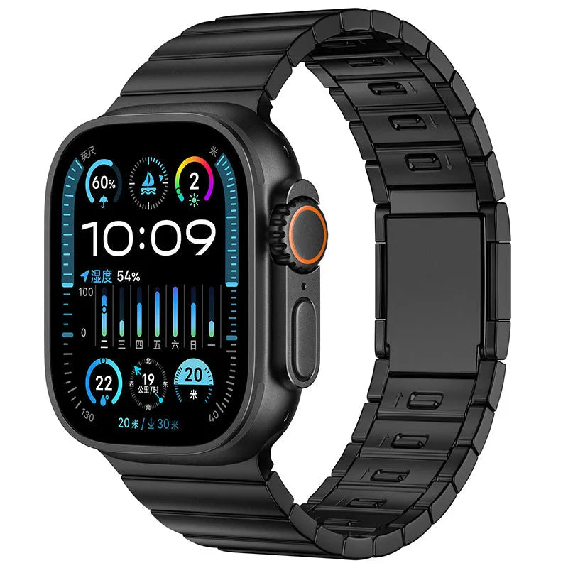 Stainless steel magnetic buckle watch strap for Apple watches in multiple colour options