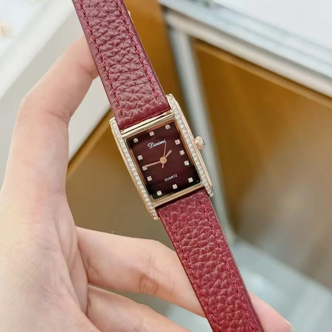 Alloy Ankela Red women's wristwatch with Chinese style design, 8mm thick case