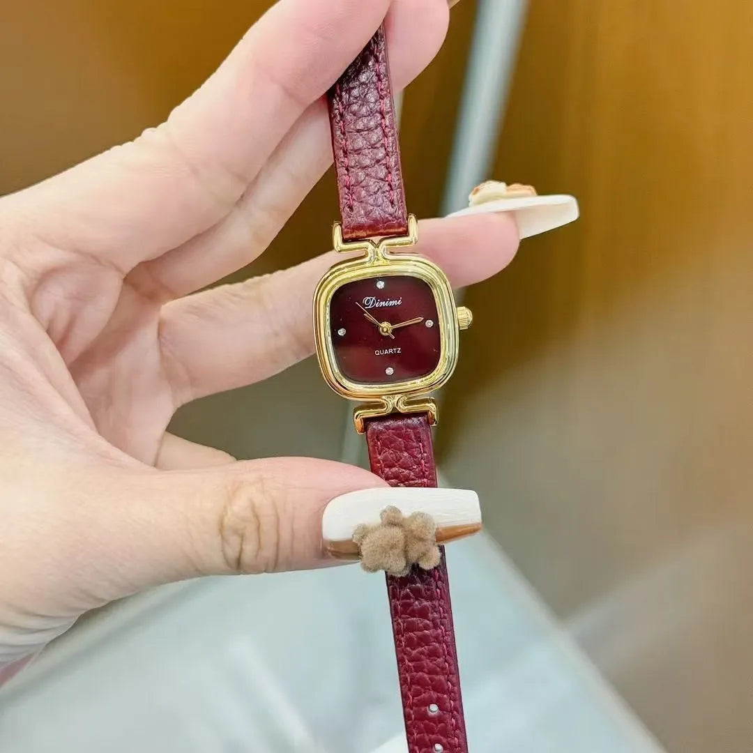 Alloy Ankela Red women's wristwatch with Chinese style design, 8mm thick case