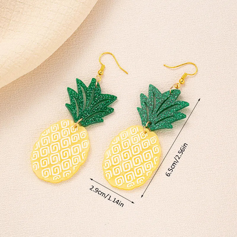 Drop shaped alloy and acrylic ear hook earrings with coconut summer design in multiple colours.