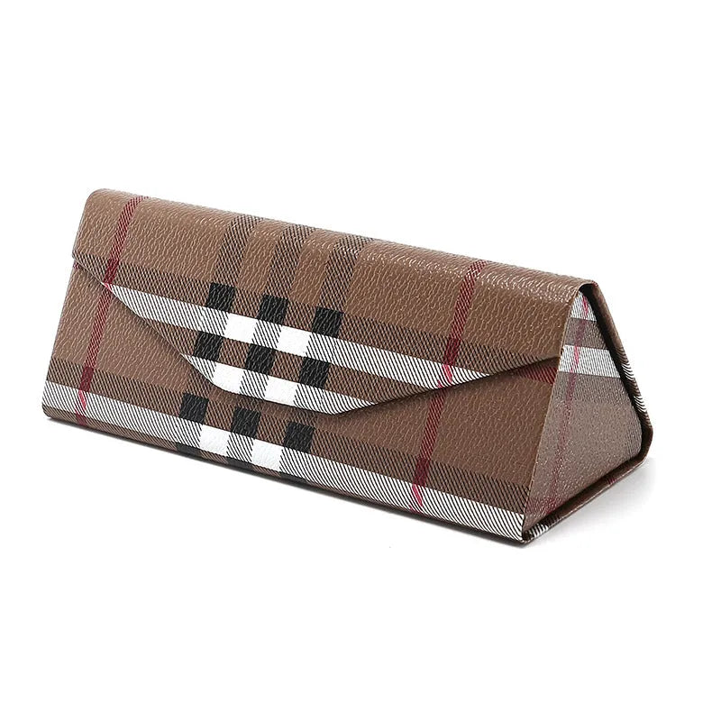 Handmade triangle folding glasses case in multiple colours with compression-resistant construction