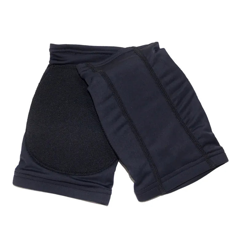 Ballet dance knee pads in skin tone colour with elastic construction for knee protection during exercise