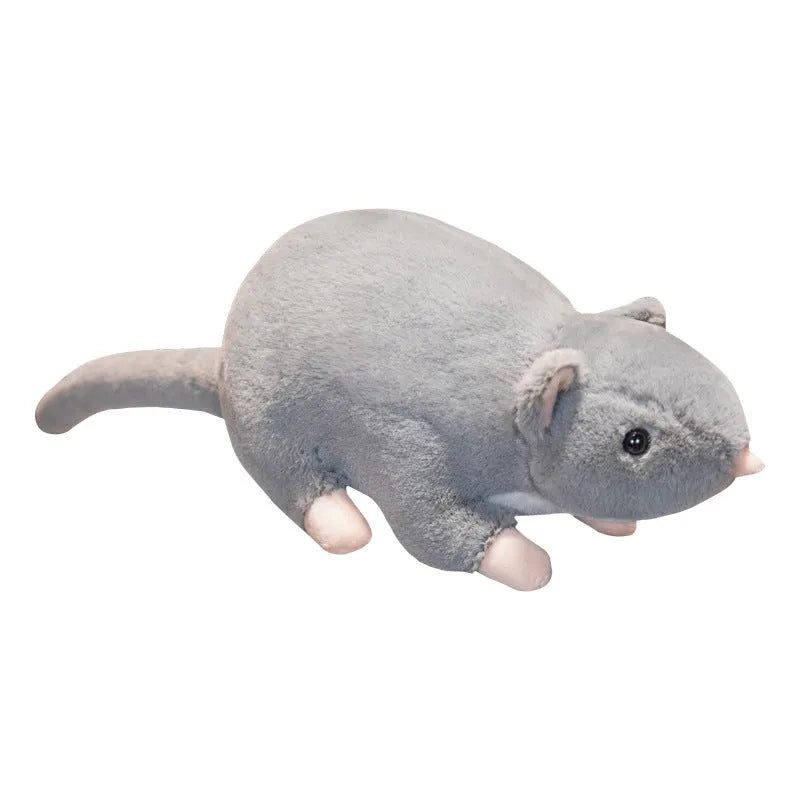 Cartoon-style soft plush mouse doll stuffed toy shown in three available sizes.