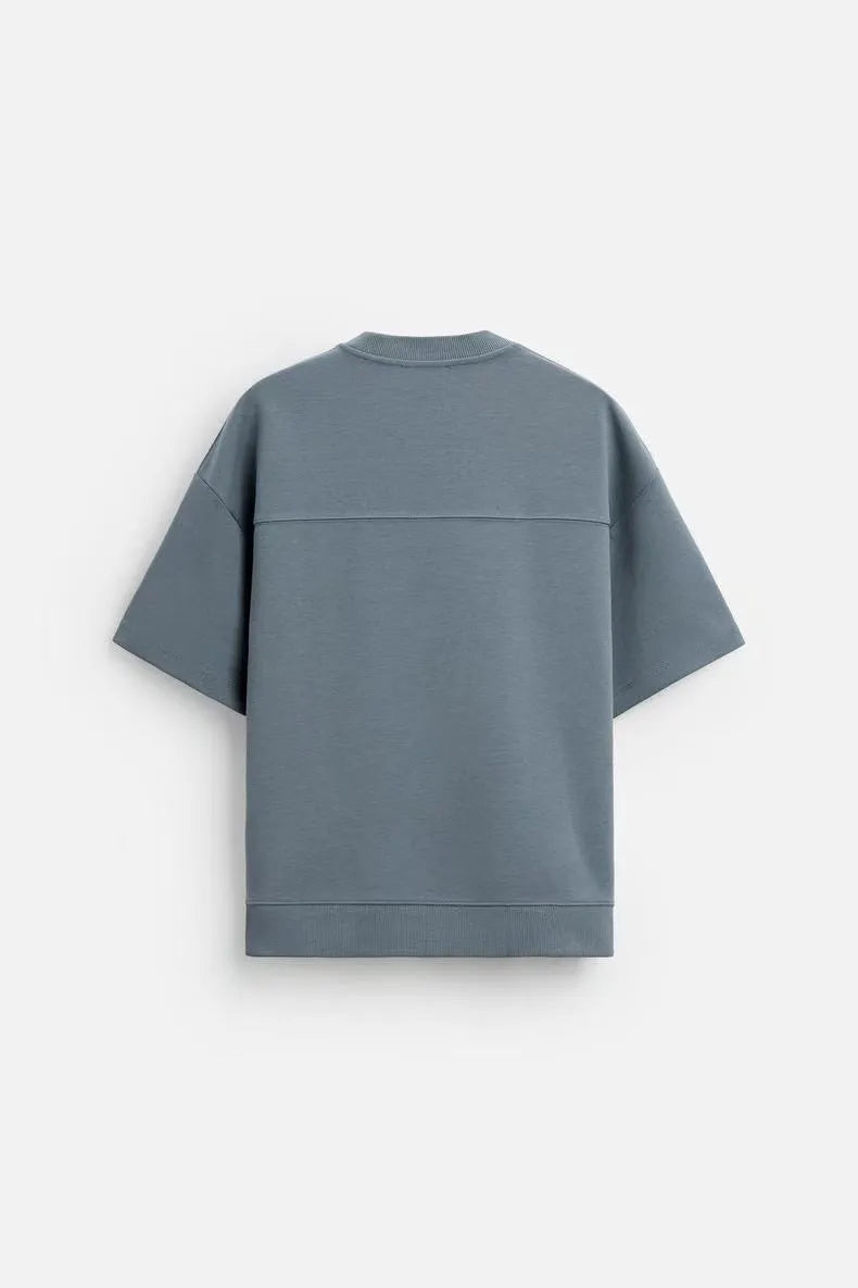 Loose double-sided cloth texture short sleeve and shorts set in polyester available in multiple colours
