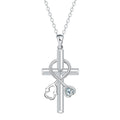 Cross stethoscope necklace with copper pendant on cross chain, medical-themed women's jewellery