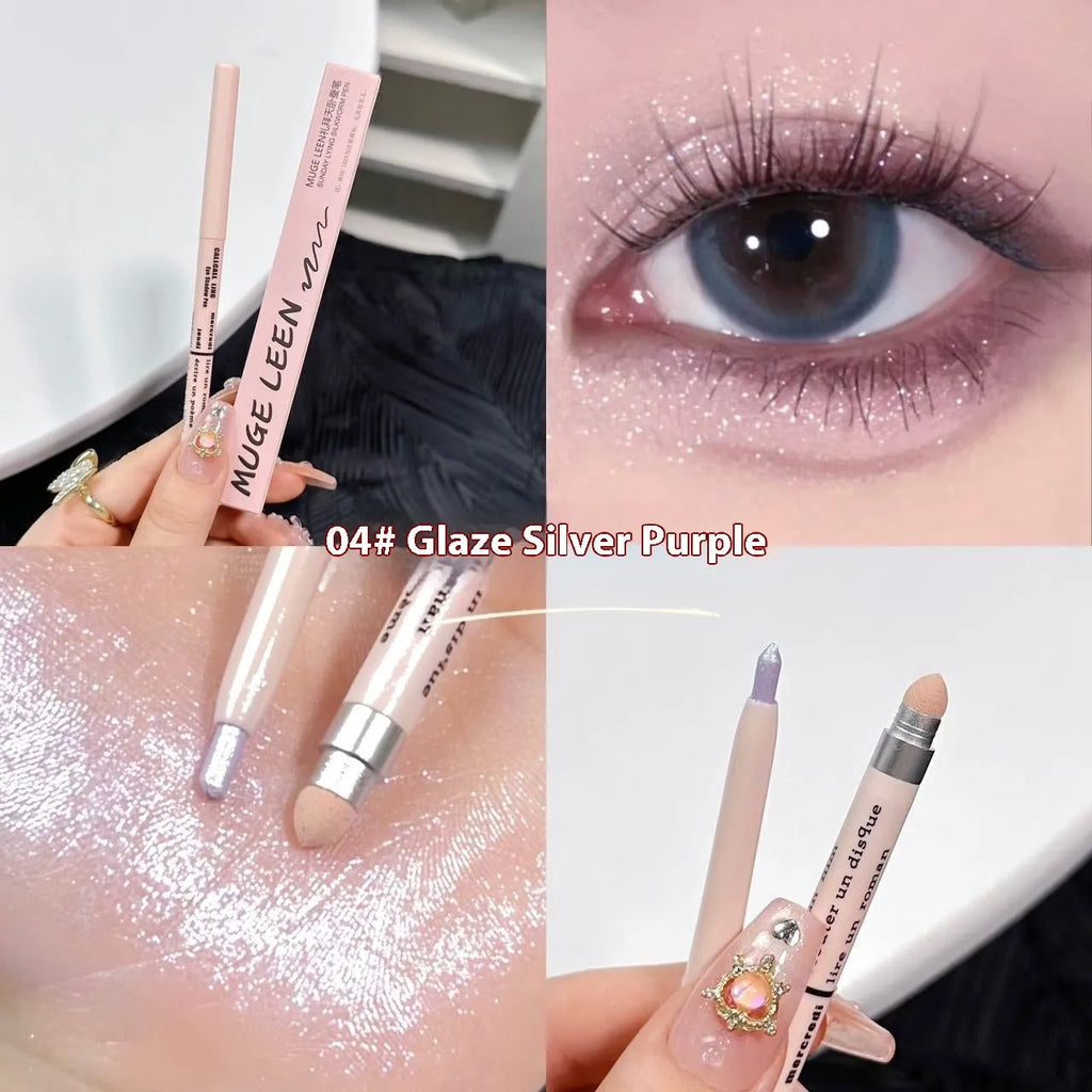 Brightening 2-in-1 waterproof eyeliner pen in gold, pink, purple and other colours.