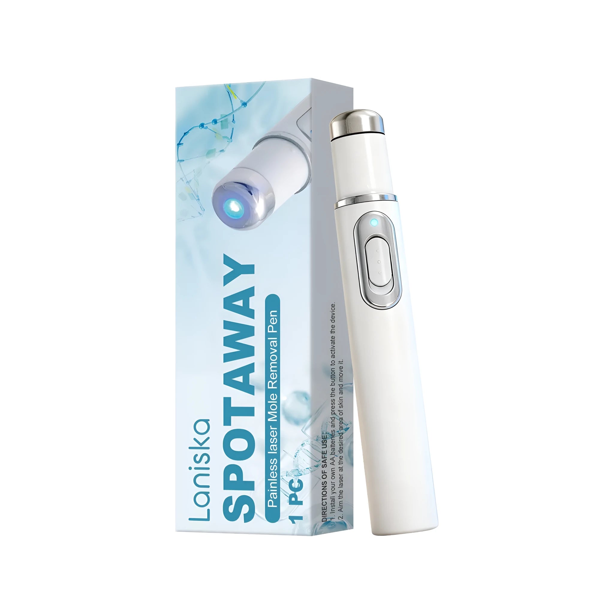 Painless laser nevus removing pen with ABS construction on plain background
