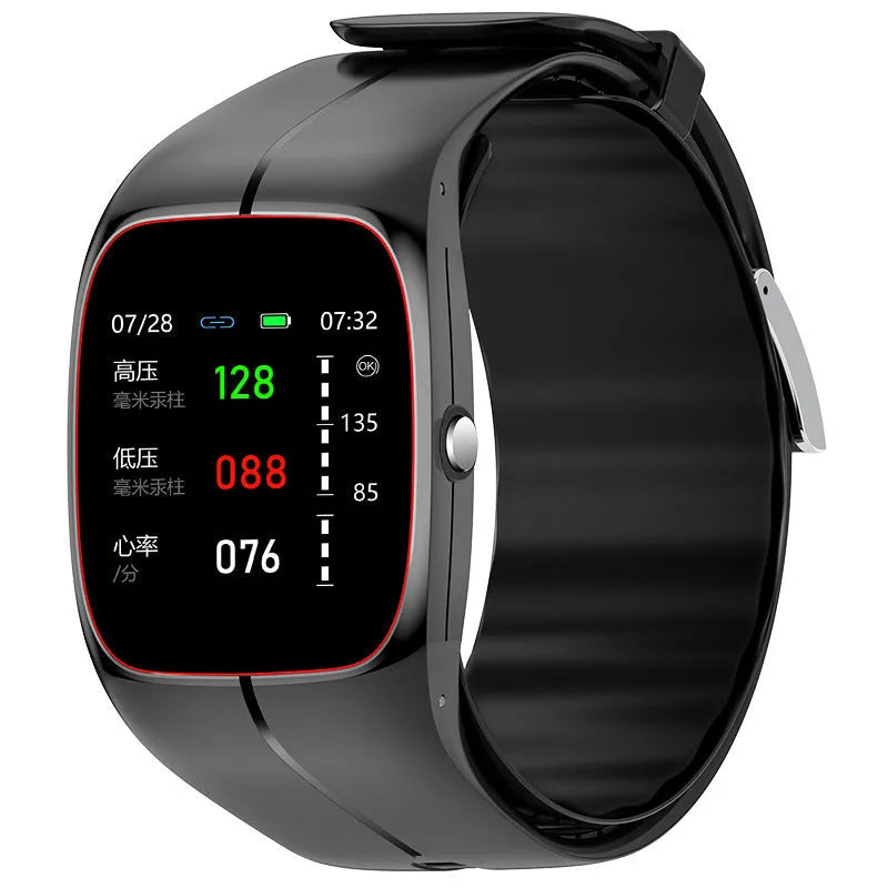 P20 Smart Watch in black showing health monitoring functions on TFT screen
