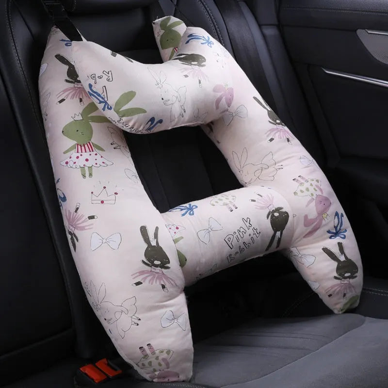 55x70cm automotive headrest pillow with colourful print pattern and pearl cotton filling for car passenger comfort