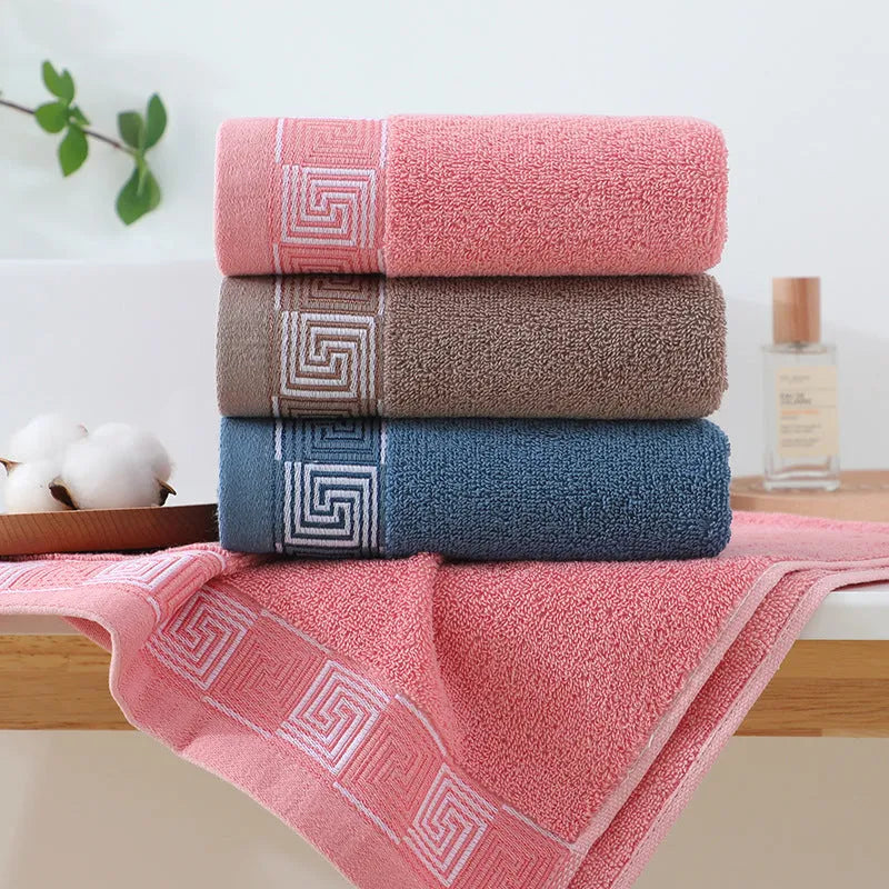 Gaoyang thickened pure cotton towel individually packaged, 35x75cm, in pink colour for home face washing