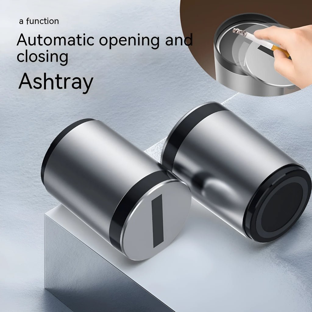 Intelligent induction ashtray with automatic opening, aluminium alloy construction, grey colour