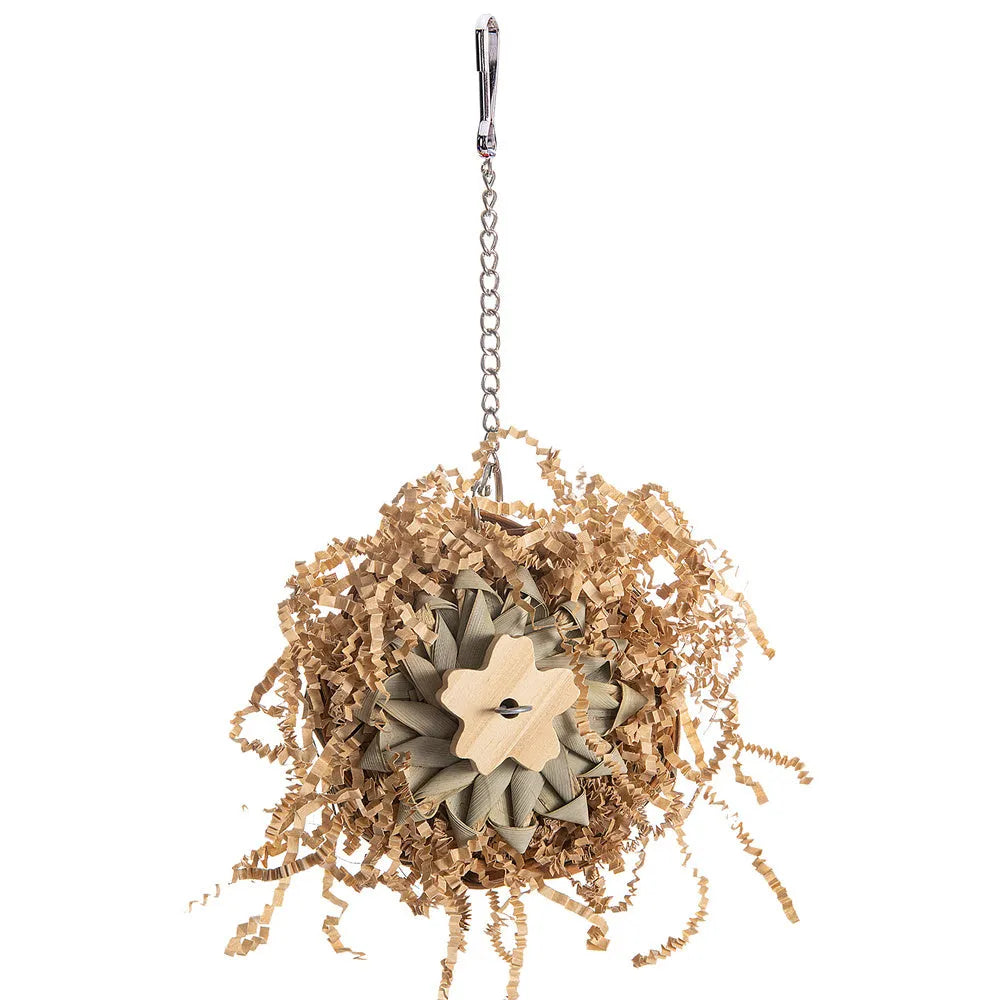 Set of three parrot gnawing molar toys labelled Type A, Type B, and Type C for bird enrichment.