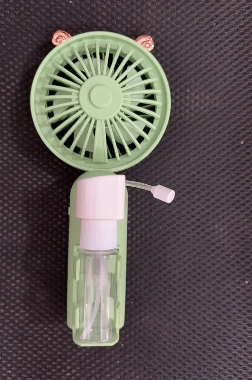 Personalised plastic USB desk fan in apricot colour with 20cm dimensions