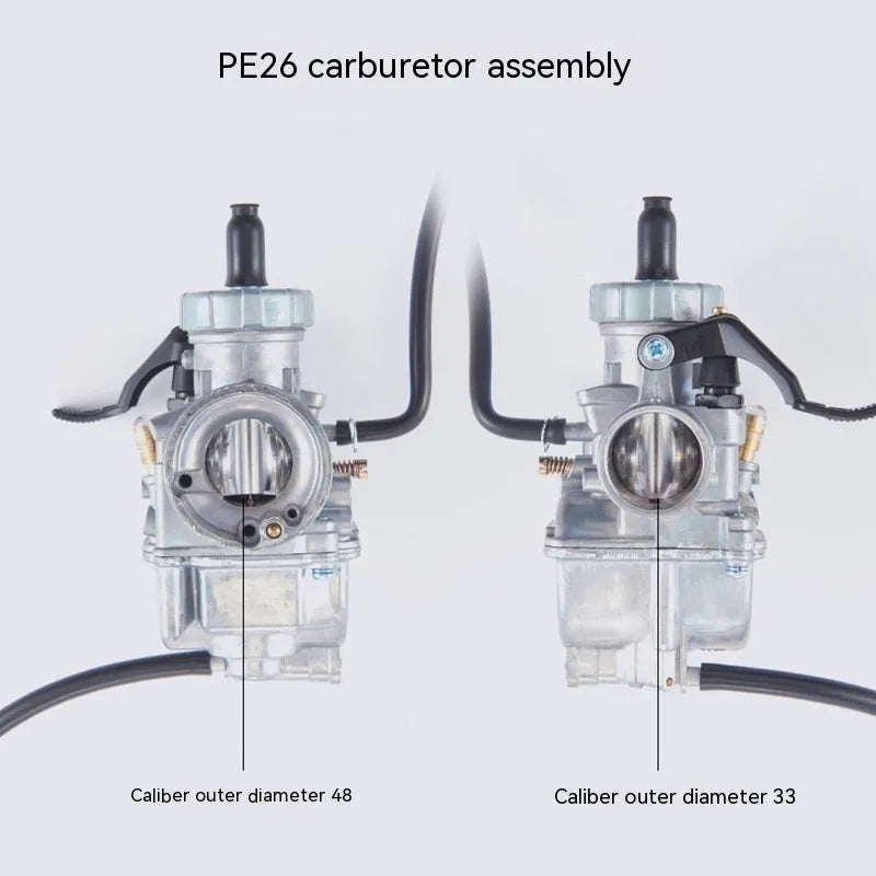 Ba Jia and PE26 compatible flat suction plunger motorcycle carburetor assembly