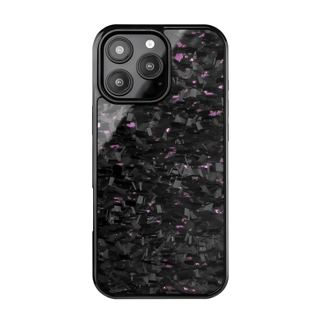 Black carbon fibre magnetic forging twill phone case for iPhone 16ProMax