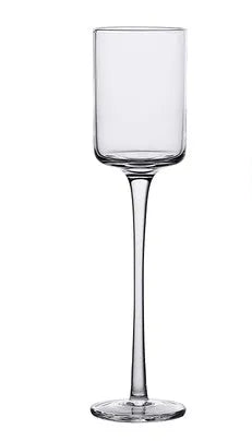 Transparent lead-free glass cocktail glass with seamless flat base and satin-board wall design