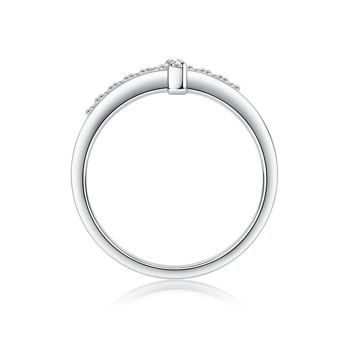 The Holy Light Cross wedding ring set with moissanite stone in gold-plated S925 silver on gift box