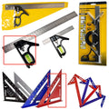Red 7inch metal combination angle ruler with metric scales for surveying