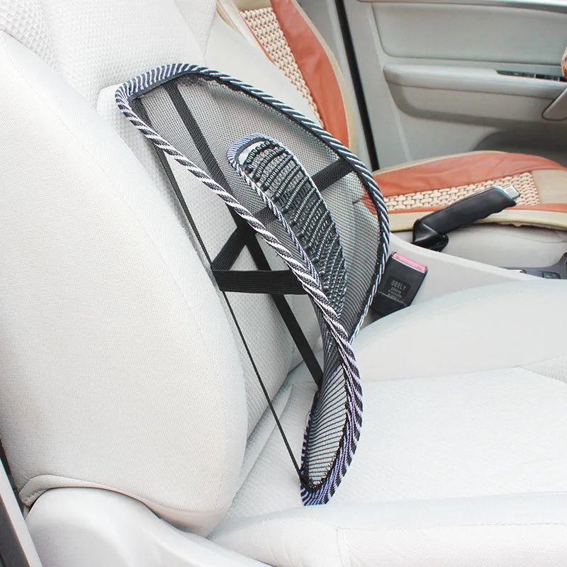 Black car lumbar support pillow with 687 Pi Ding waist design measuring 41x39 cm