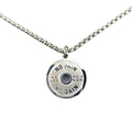 Stainless steel barbell disk necklace with geometric pendant on 60cm chain