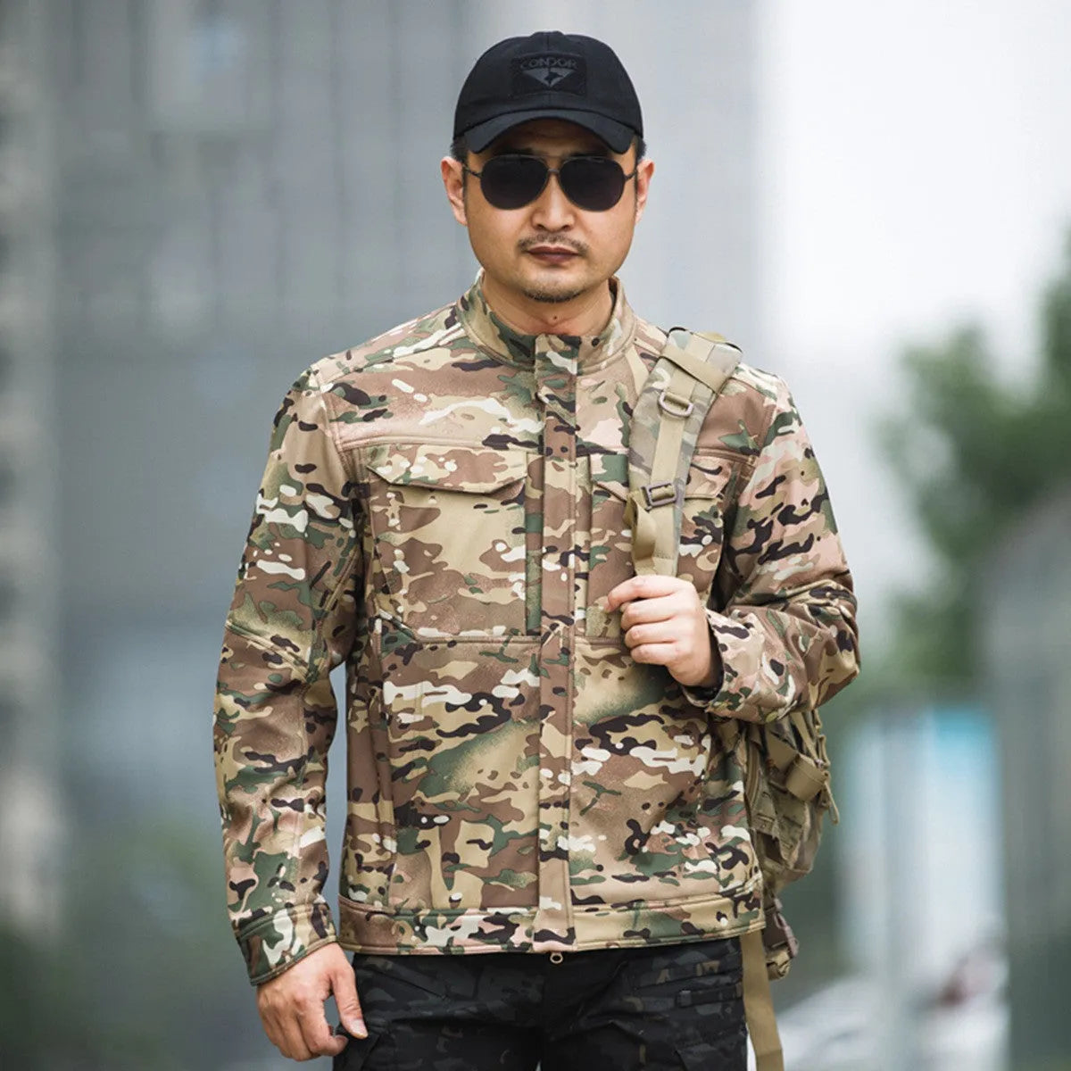Bone Frog black soft shell tactical jacket for mountaineering and outdoor sports