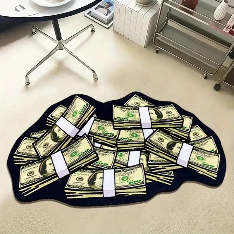 Non-slip absorbent polyester bathroom floor mat with cartoon cat design, 40x60cm