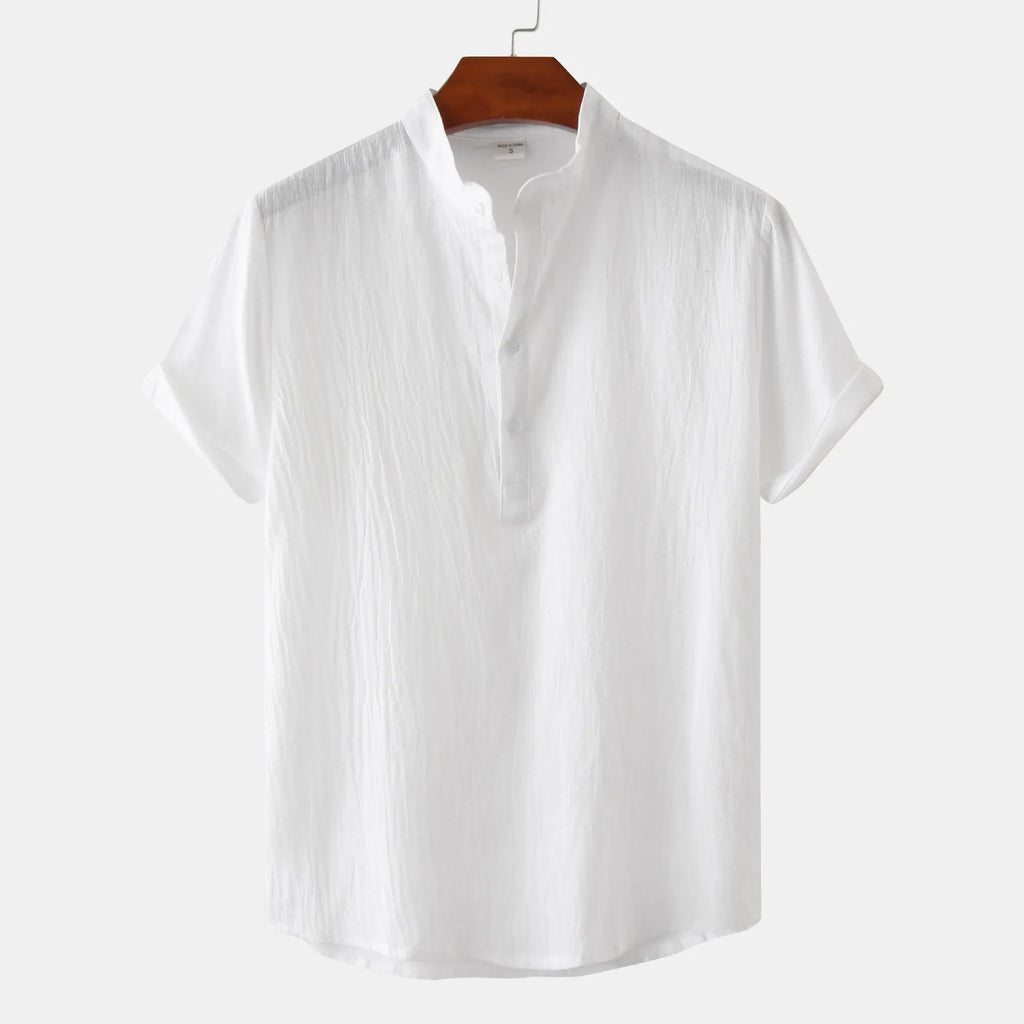 Men's casual short sleeve pullover shirt with floral print, available in multiple colours, sizes S to 2XL
