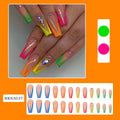 Detachable artificial nail tips in diamond colour French style with cartoon, love and cross heart decorative patterns