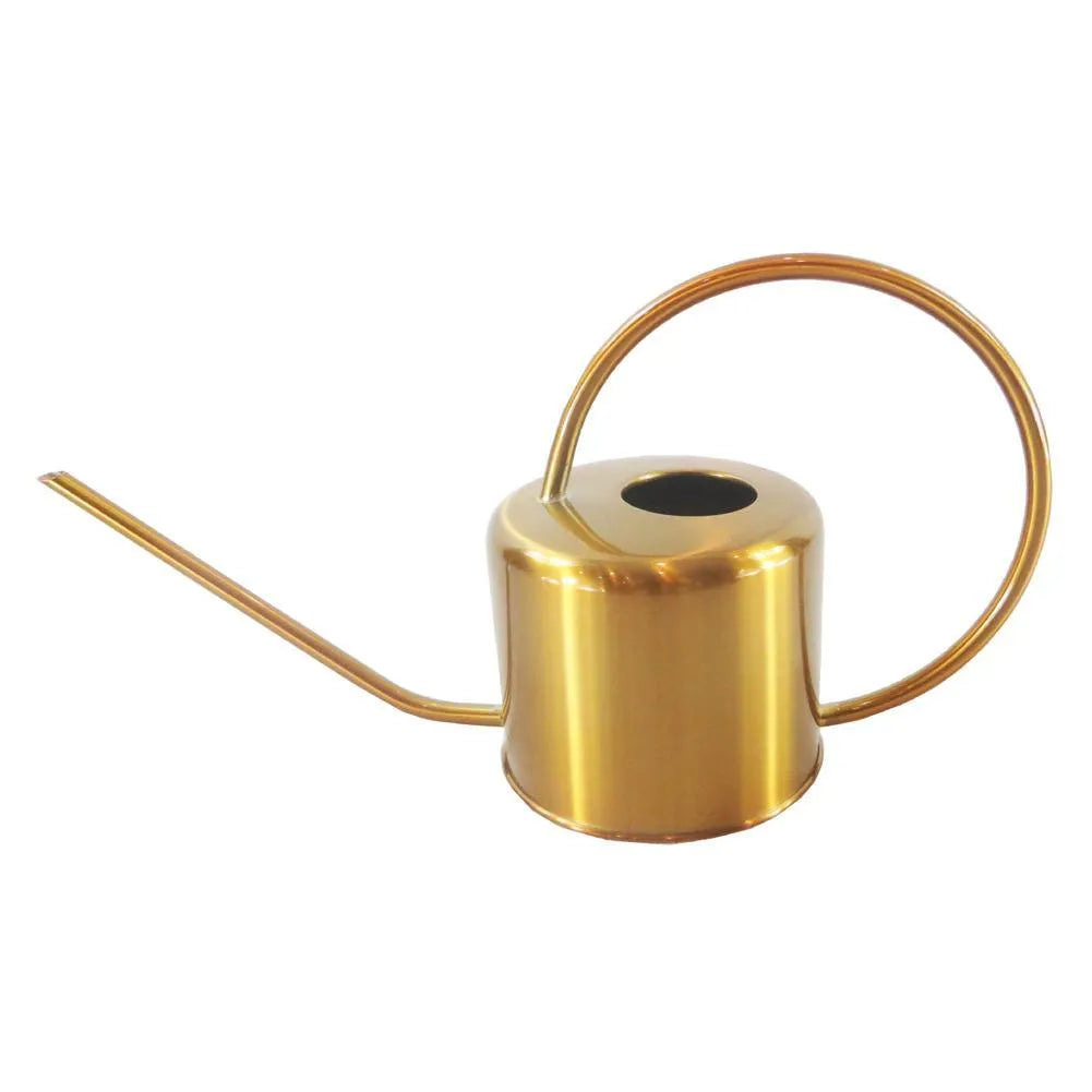 Stainless steel watering can with long spout showing black, gold and silver colour options