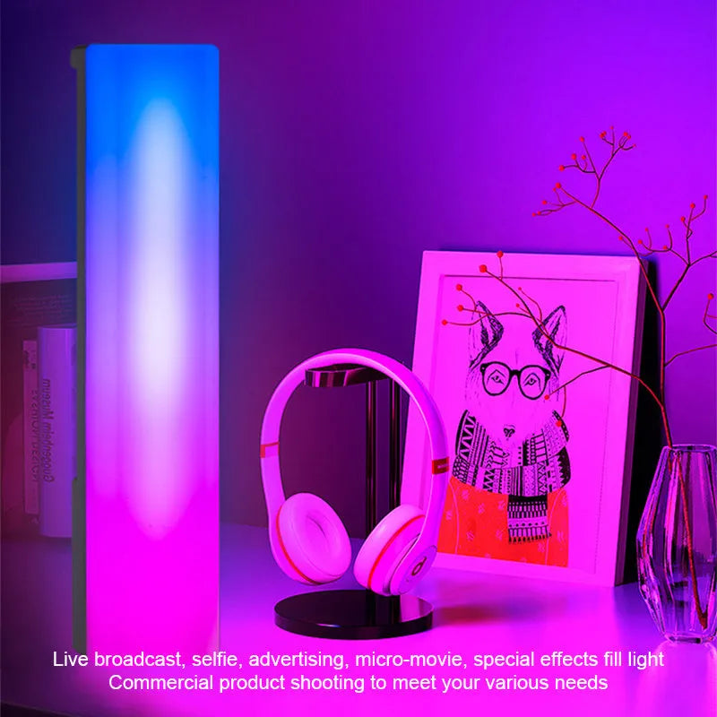 3D RGB voice-activated ambiance lamp with cross-border shell design on tabletop