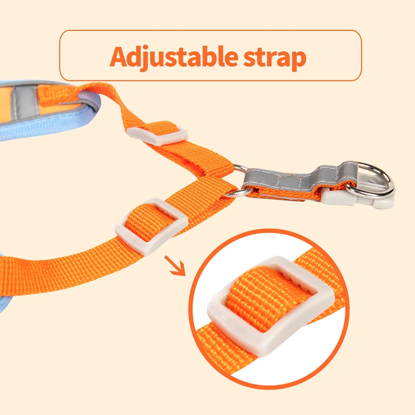 Adjustable dog haulage rope vest harness in blue, brown, green, orange, purple, or red colour