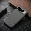 Black lambskin anti-fall phone case with plaid pattern for Google Pixel 8 Pro