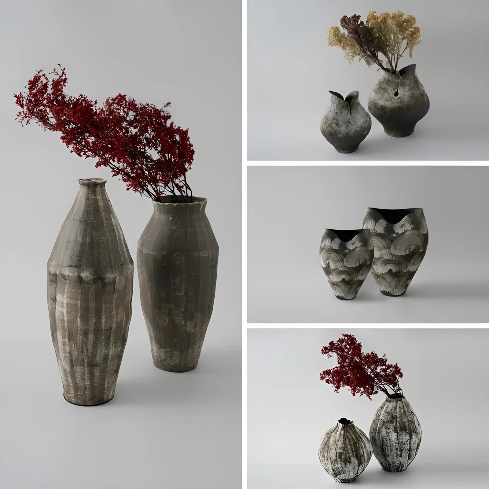 Hand-painted New Chinese style white porcelain ceramic vase in multiple sizes for home decor
