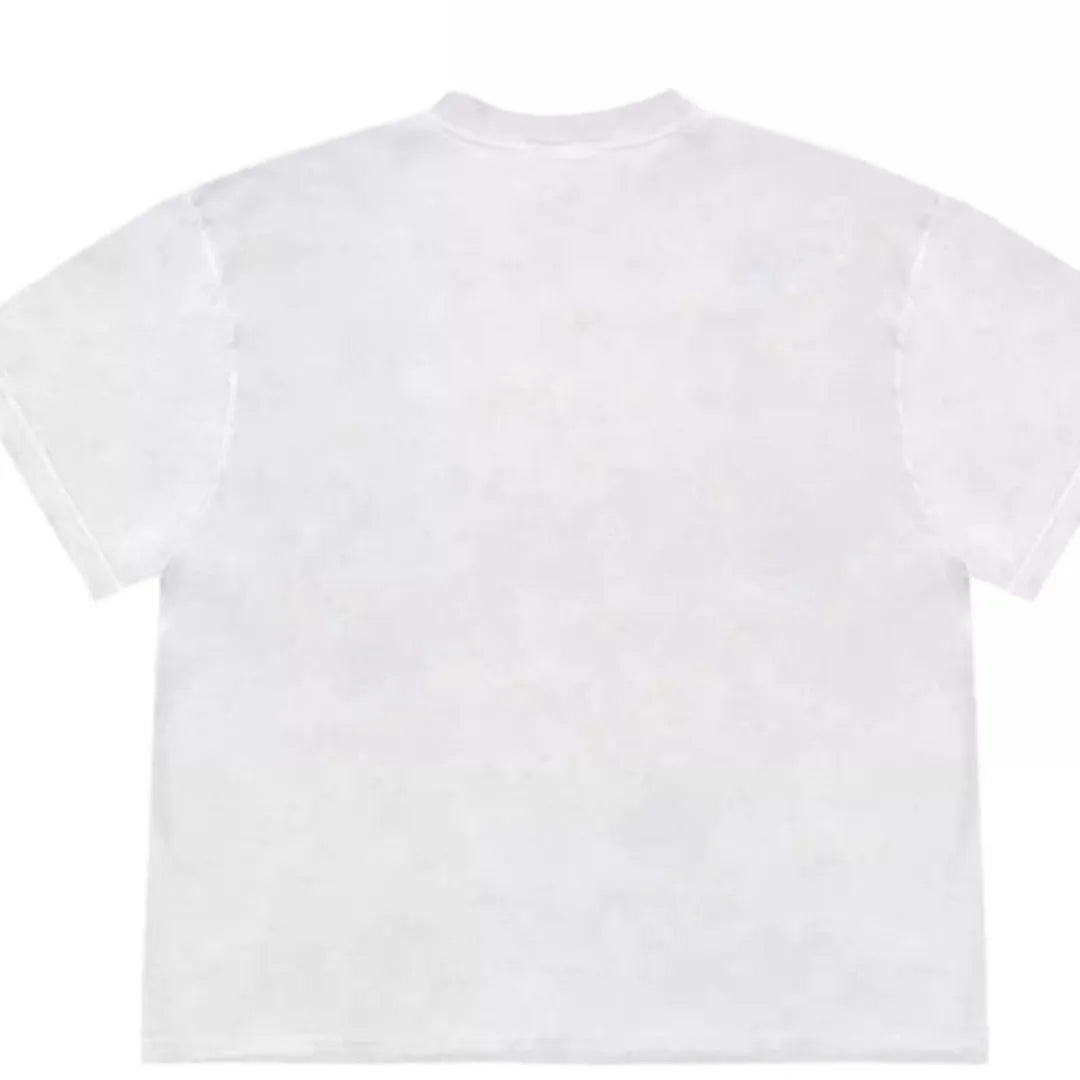 Blueberry patchwork pattern T-shirt with short sleeves and round neck in loose fit styling