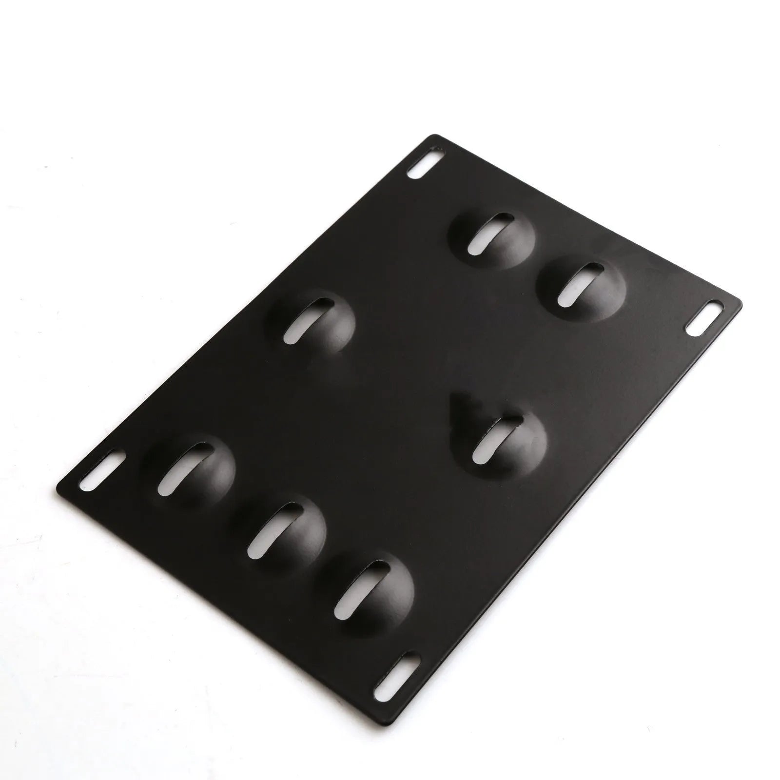 Metal American licence plate frame with integrated trailer hook for car modification on a vehicle
