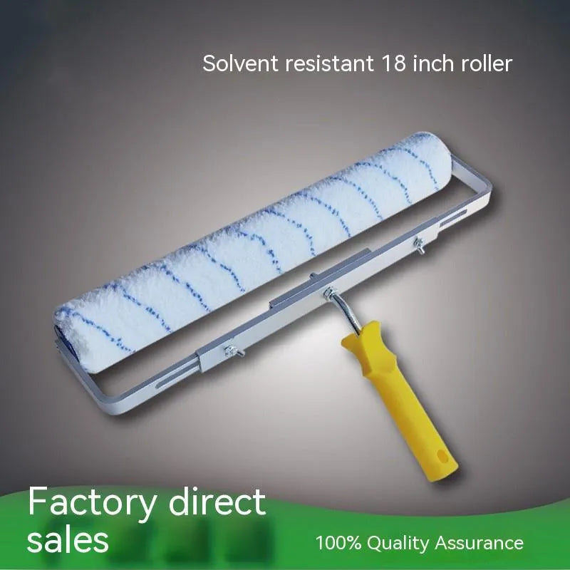 18-inch paint roller set with three brush heads on engineering plastics barrel for wall painting