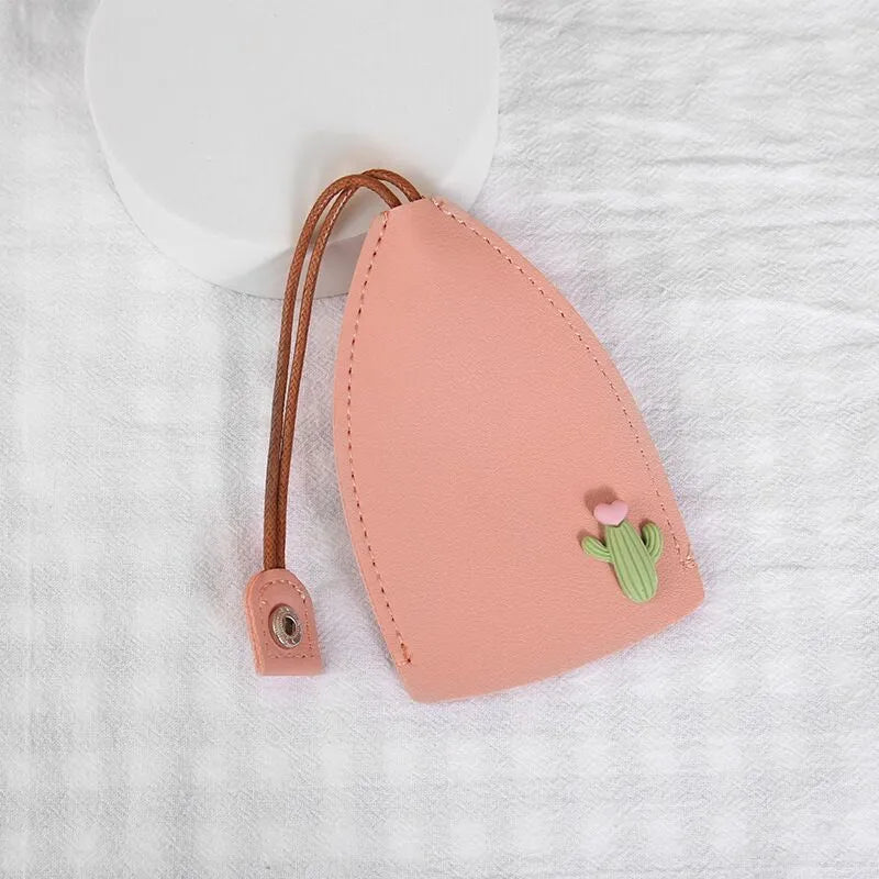 Colourful cartoon pull-out key case in PU leather for car key protection