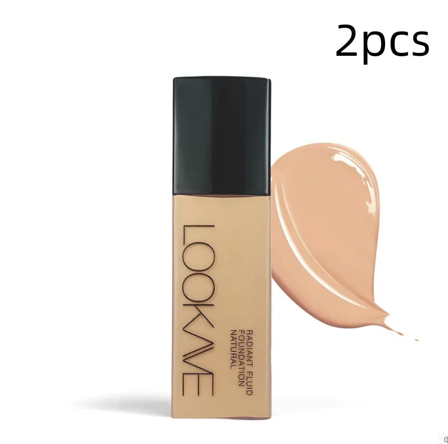 LOOKAVE Matte Liquid Foundation bottle in 21ml size, shown in Ivory White shade